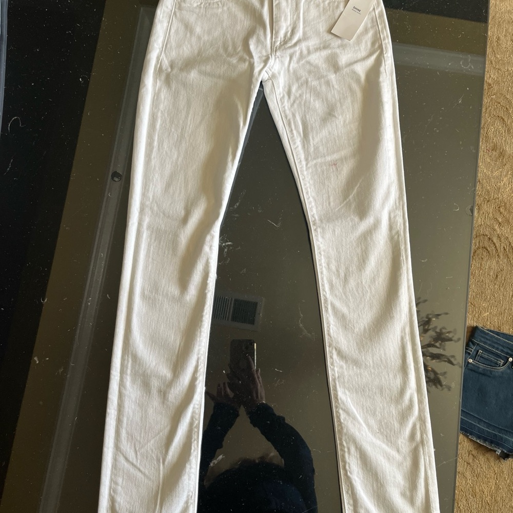 Hudson Shine Midrise Skinny White Jeans Figure enhancing and Fabulous! Sz 23 NWT